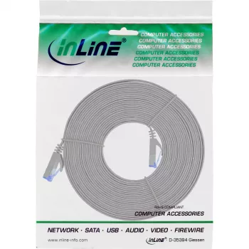 InLine platte patchkabel, U/FTP, Cat.6A, grijs, 7m