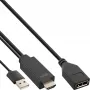 InLine HDMI-stekker naar DisplayPort-bus converterkabel, 4K, zwart/goud, 0,3 m