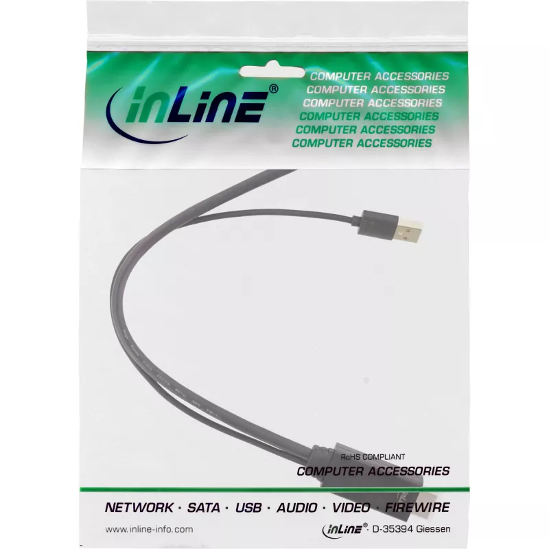 InLine HDMI-stekker naar DisplayPort-bus converterkabel, 4K, zwart/goud, 0,3 m