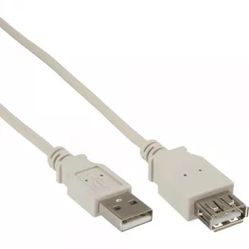 USB 2.0-verlengkabel Type-A stekker/bus InLine 34633 beige 0,3m