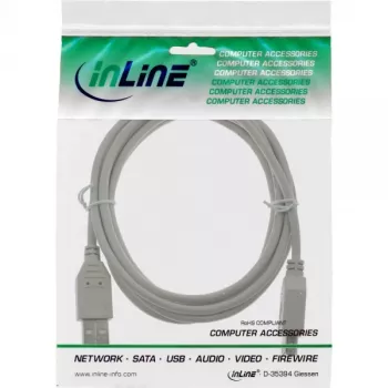 USB 2.0-verlengkabel Type-A stekker/bus InLine 34633 beige 0,3m