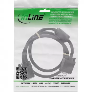 InLine S-VGA-verlengkabel 15HD stekker / bus zwart 0,5m