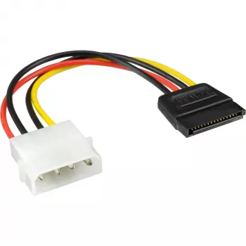 InLine SATA-stroomkabel 1x 5,25 inch / SATA 0,15m