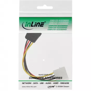 InLine SATA-stroomkabel 1x 5,25 inch / SATA 0,15m