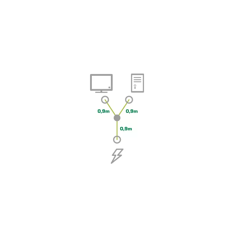 InLine Power Y-kabel contactstop 1x IEC-C14 naar 2x IEC-C13 1,8 m