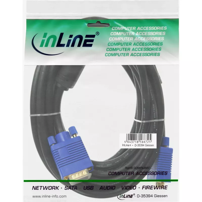 InLine S-VGA-kabel Premium 15HD stekker/stekker zwart 7 m