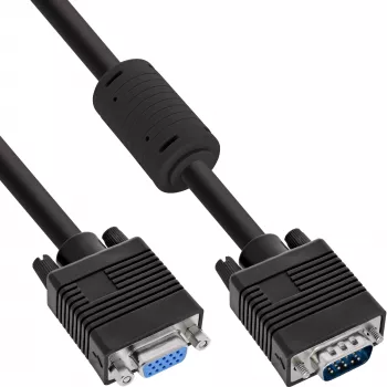 InLine S-VGA-verlengkabel 15 HD stekker/bus zwart 5m