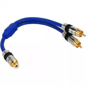 InLine RCA Y-kabel Premium 1x RCA female / 2x RCA male goud gecoat 0,25m