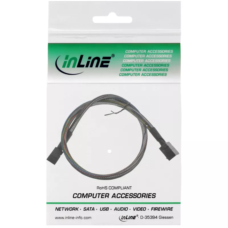InLine Mini SAS HD-kabel SFF-8643 naar SFF-8643 met sideband 1m
