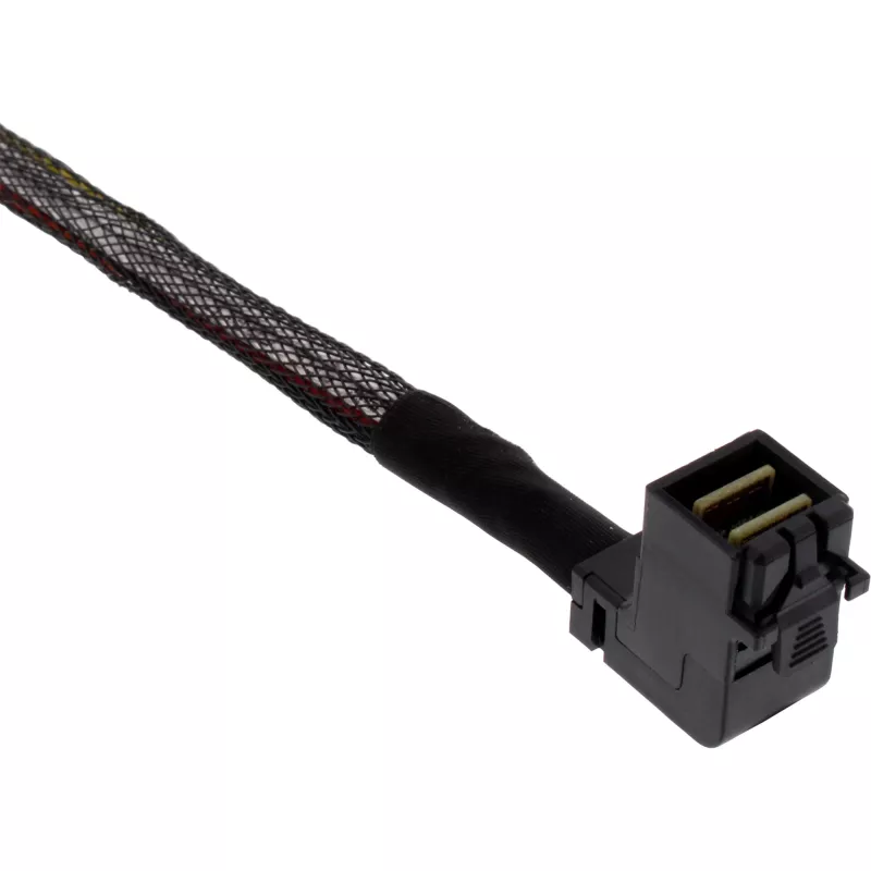 InLine Mini SAS HD-kabel, SFF-8643 haaks naar 4x SFF-8482 + stroom, 1m