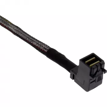 InLine Mini SAS HD-kabel, SFF-8643 haaks naar 4x SFF-8482 + stroom, 0,5 m