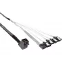 InLine Mini SAS HD-kabel SFF-8643 haaks naar 4x SATA + sideband 0,5 m