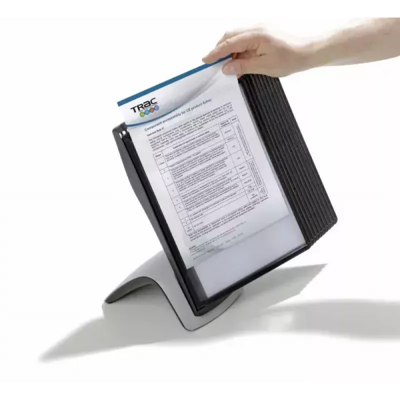 Durable Sherpa Style Table 10 documenten-display-karrousel bureaustandaard voor 10 A4-displaypanelen