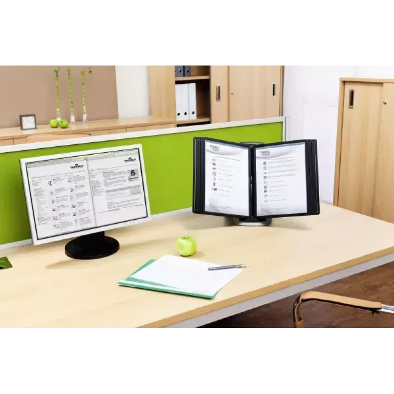 Durable Sherpa Style Table 10 documenten-display-karrousel bureaustandaard voor 10 A4-displaypanelen