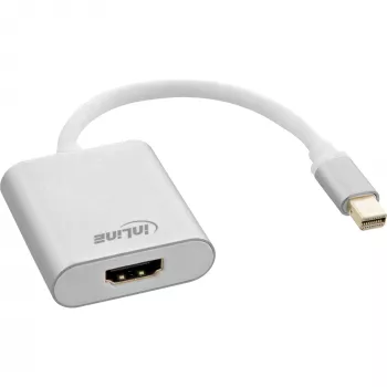 InLine Mini DisplayPort HDMI-adapter aluminium met audio 4K/60Hz 17193W