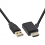 InLine HDMI-adapter M/M met USB-A power-injector 0,5 m