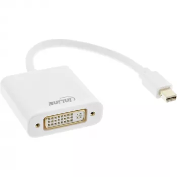 InLine Mini DisplayPort-stekker / DVI-D 24+1 adapterbus wit, 0,15m