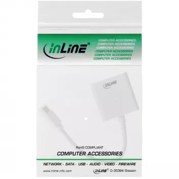 InLine Mini DisplayPort-stekker / DVI-D 24+1 adapterbus wit, 0,15m