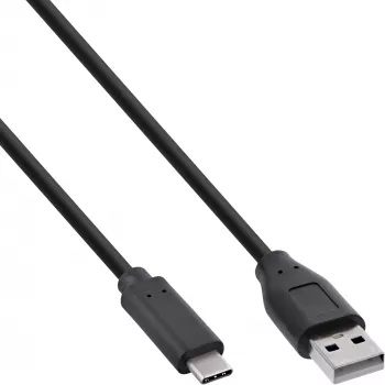 InLine USB 2.0-kabel, USB-C-stekker / USB-A-stekker, zwart, 5m