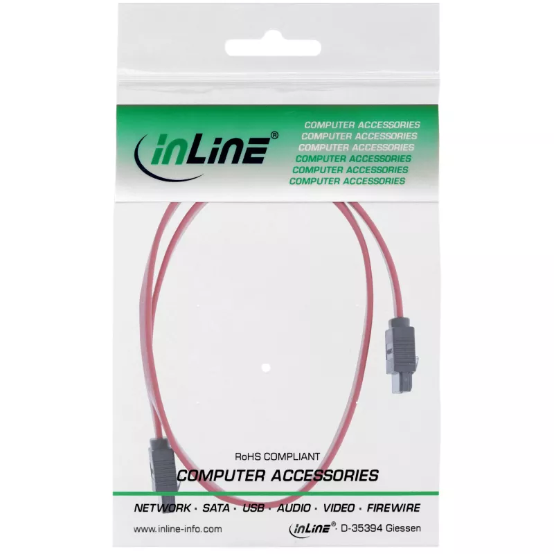 InLine SATA 6Gb/s-kabel met vergrendeling, 1 m