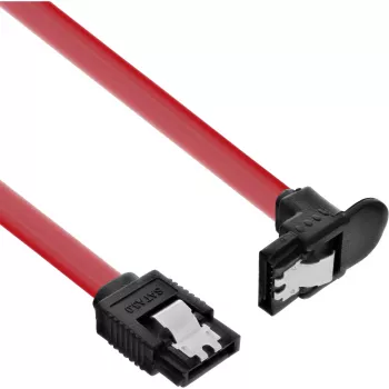 InLine SATA 6Gb/s-kabel met vergrendelingen haaks 0,75 m