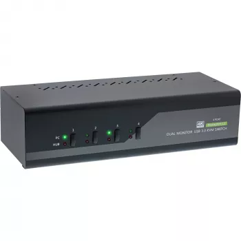 KVM Desktop Switch InLine 63654I 4-poorts dual-monitor DP 1.2 4K USB 3.0 audio