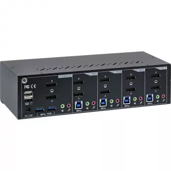 KVM Desktop Switch InLine 63654I 4-poorts dual-monitor DP 1.2 4K USB 3.0 audio
