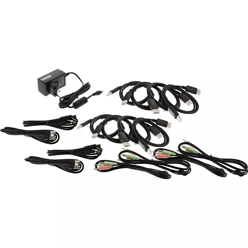 KVM Desktop Switch InLine 63654I 4-poorts dual-monitor DP 1.2 4K USB 3.0 audio