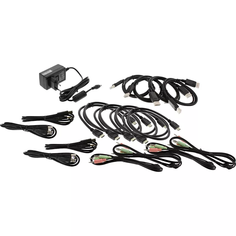 KVM Desktop Switch InLine 62644I 4-poorts dual-monitor DP+HDMI 4K USB 3.0 audio