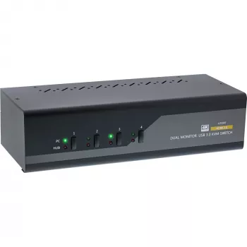KVM Desktop Switch InLine 62654I 4-poorts dual-monitor HDMI 4K USB 3.0 audio