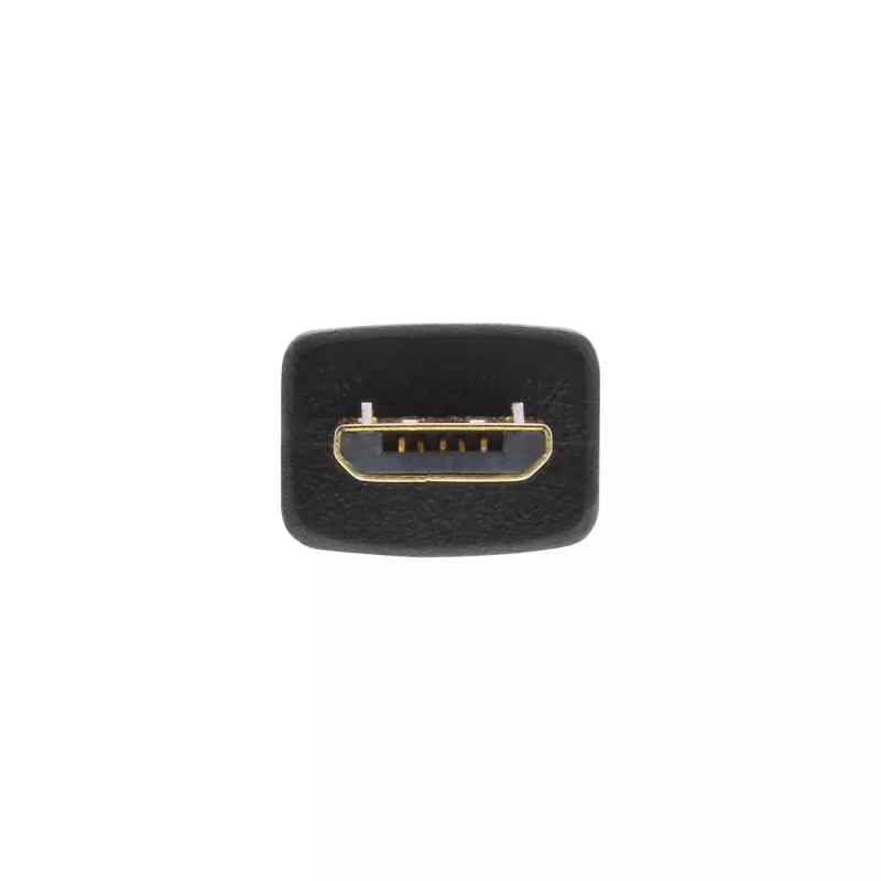 InLine Micro USB 2.0 platte kabel USB A / Micro-B, zwart/goud, 0,3 m