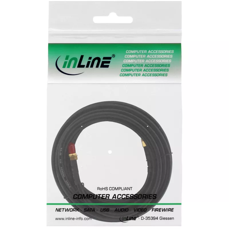 InLine WIFI-kabel R-SMA stekker / R-SMA koppeling 5 m