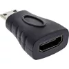 InLine HDMI-adapter, HDMI A bus / HDMI C stekker, 4K/60Hz, verguld