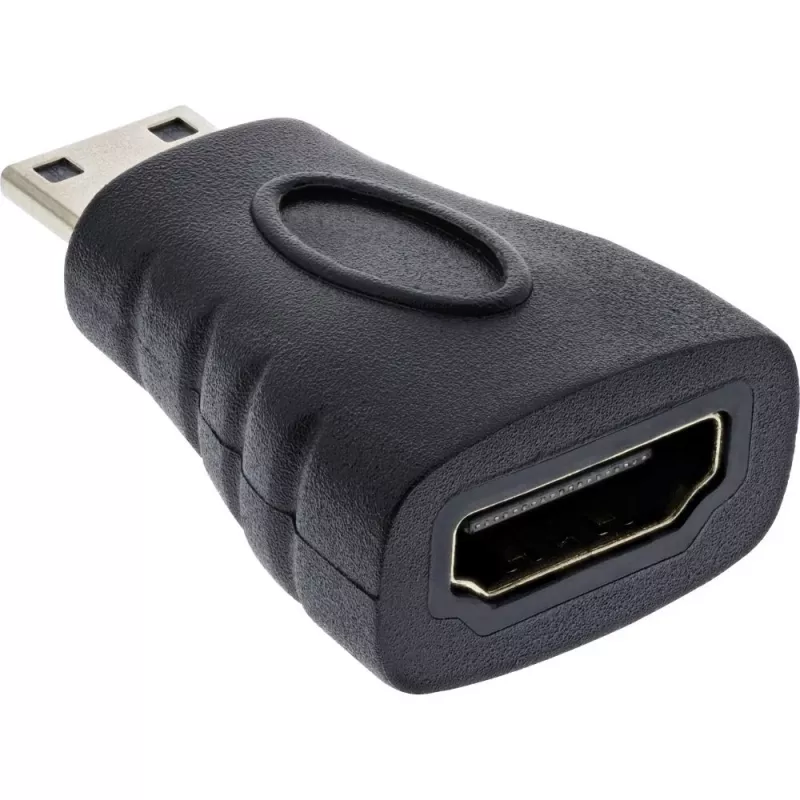 InLine HDMI-adapter, HDMI A bus / HDMI C stekker, 4K/60Hz, verguld