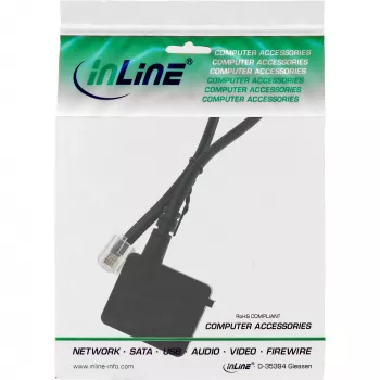 InLine TAE-adapterkabel RJ11 6P4C stekker naar TAE-F bus Duits 0,2 m