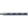 InLine USB 3.2 hub, USB-C naar 4x USB A 10 Gb/s, aluminium, grijs