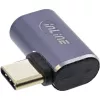 InLine USB4-adapter, USB-C stekker/bus rechts/links haaks, aluminium, grijs