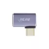 InLine USB4-adapter, USB-C stekker/bus rechts/links haaks, aluminium, grijs