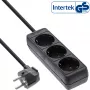 InLine stekkerdoos InLine 3-voudig randaarde CEE 7/3 zwart 1,5m