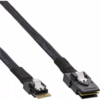 InLine slanke SAS kabel InLine 27645B SFF-8654 naar Mini SAS SFF-8087 12Gb/s 1m