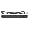Intellinet 19 inch 1U rackmount 7-voudig PDU overspanningsbeveiliging 16 A 3 m kabel