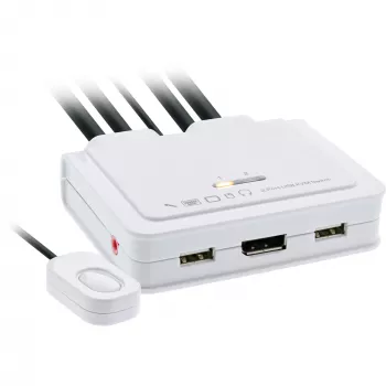 InLine kabel KVM switch, 2-poorts, DisplayPort 1.2, 4K, USB, audio