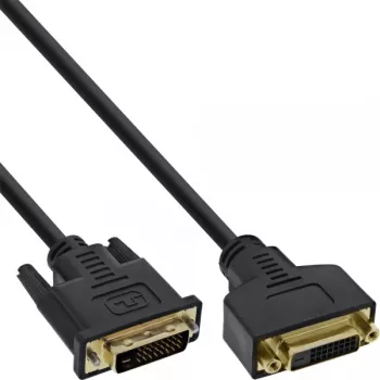 InLine DVI-D-kabel Premium 24+1 stekker naar bus Dual Link verguld 2 m