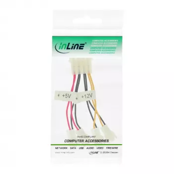 InLine ventilator-adapterkabel 2x 12V en 2x 5V voor 4 ventilatoren 33005B