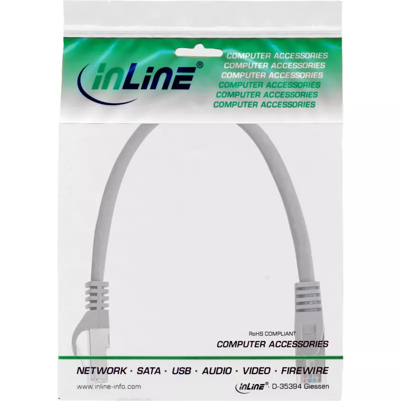 InLine patchkabel SF/UTP Cat.5e RJ-45 0,25 m grijs