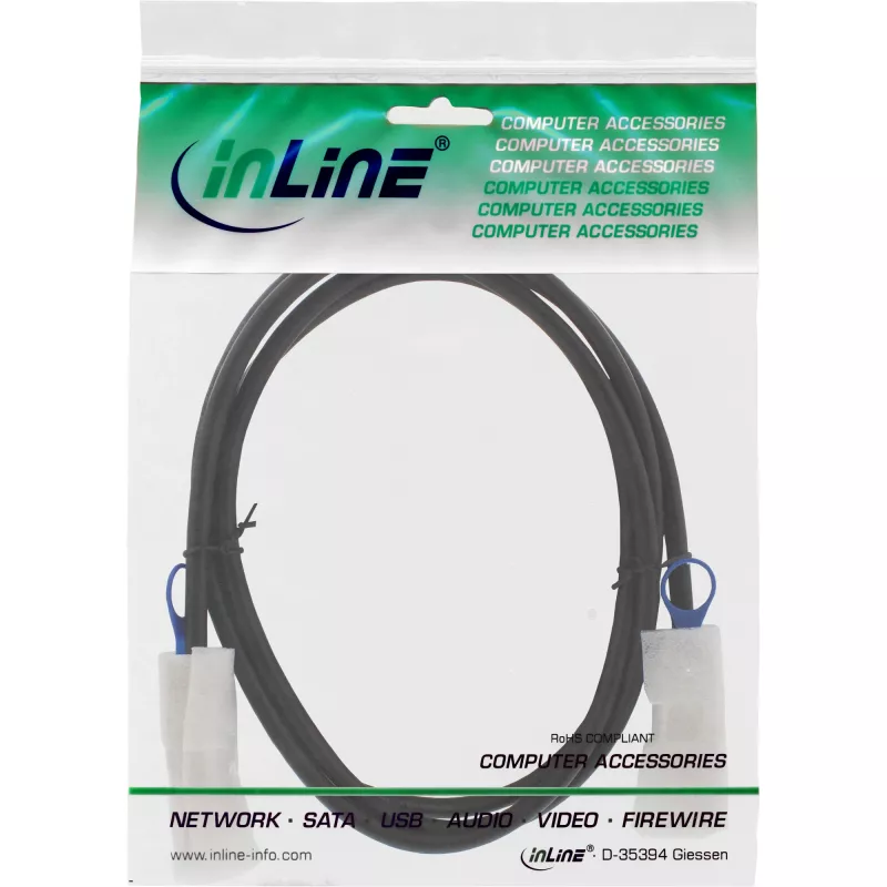 InLine SAS-kabel, Mini-SAS 26-pins SFF-8088 naar Mini-SAS 26-pins SFF-8088, 0,5 m