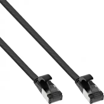 InLine Patchkabel plat, U/FTP, Cat.8.1, TPE halogeenvrij, zwart, 1,5m