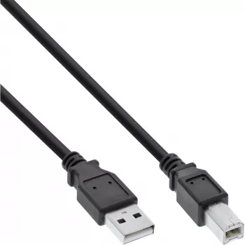 InLine USB 2.0-kabel Type-A stekker / B stekker zwart 3 m