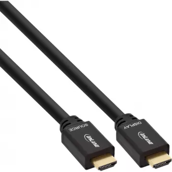 InLine High Speed HDMI-kabel met ethernet, actief, M/M, zwart, vergulde contacten, 40 m