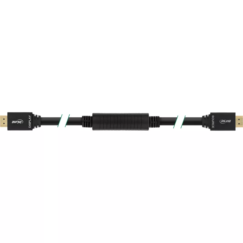 InLine High Speed HDMI-kabel met ethernet, actief, M/M, zwart, vergulde contacten, 40 m